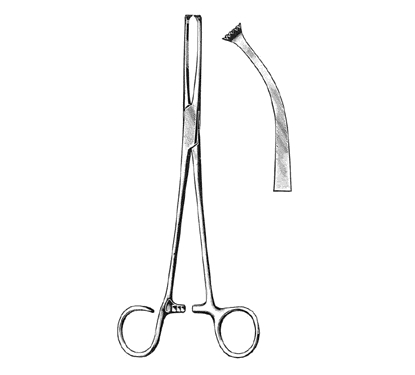 Clover Tonsil Seizing Forceps 19.0 cm, Curved