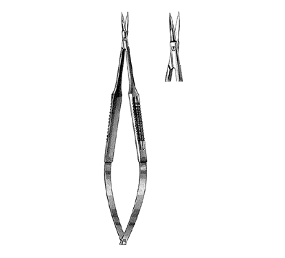 Microsurgical Scissors 15.0 cm, Wide Handle, Micro Blade, Straight