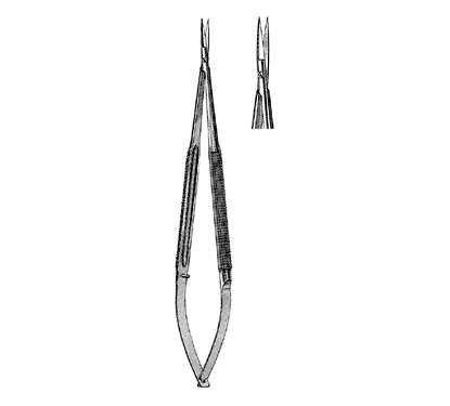 Microsurgical Scissors 18.0 cm, Round Handle, Regular Blade, Straight