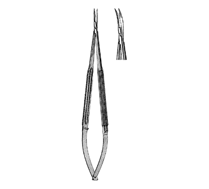 Microsurgical Scissors 18.0 cm, Round Handle, Regular Blade, Curved