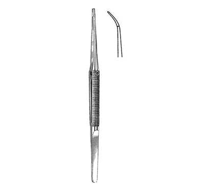 Micro Suture Tying Forceps 15.0 cm, with Platform Round Handle, Curved