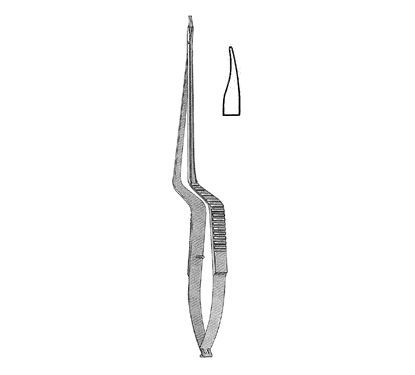 Jacobson Needle Holders 18.0 cm, Straight Handle, without Catch, Fine Curved Jaws