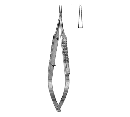 Castroviejo Needle Holder 13.0 cm, 9 mm Smooth Jaws, Wide Serrated Handle, Straight, with Lock