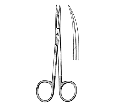 Iris Scissors 11.4 cm, 25 mm Blades, Curved, Carb-Edge