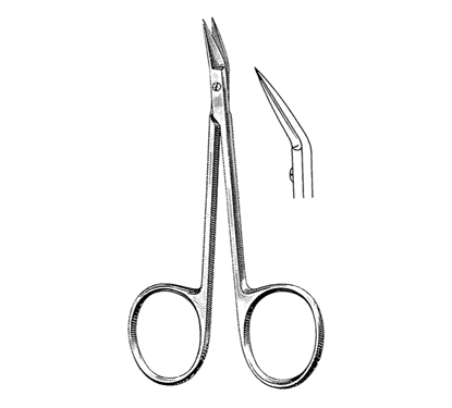 Wilmer Conjunctival Scissors 10.5 cm, Delicate, 15 mm Blades, Angled on Flat