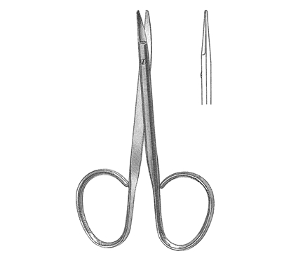 Utility Scissors 10.5 cm, 15 mm Blades, Flat Shanks, Straight