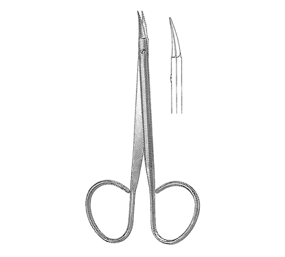 Stitch Scissors 12.4 cm, 13 mm Blades, Curved, Fine Sharp Tips, Flat Shanks