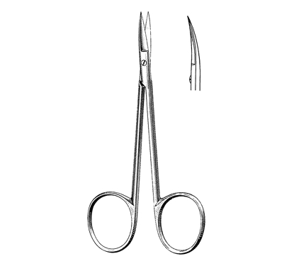 Stitch Scissors 9.8 cm, 15 mm Blades, Semi-Sharp Tips, Curved