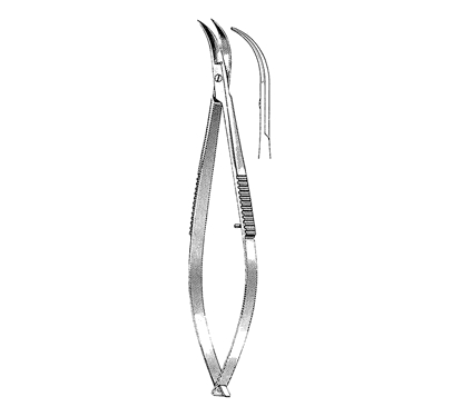 Castroviejo Iris Scissors 9.5 cm, 11 mm Blades, Curved, Sharp Tips