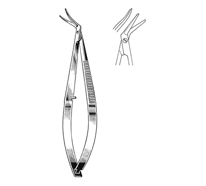 Castroviejo Corneal Section Scissors 10.8 cm, 13 mm Blades, Right, Standard, Curved, Blunt Tips