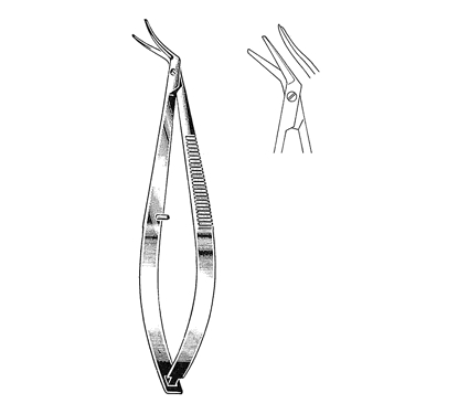 Castroviejo Corneal Section Scissors 10.8 cm, 13 mm Blades, Left, Standard, Curved, Blunt Tips