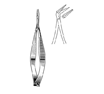 Vannas Capsulotomy Scissors 8.2 cm, Sharp Tips, Angled to Side, 6 mm Blades