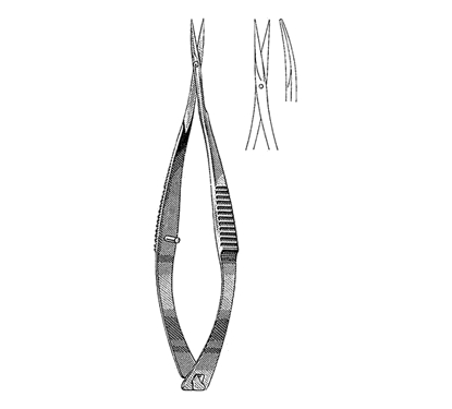 Mc Pherson-Vannas Iris Scissors 8.2 cm, 5 mm Blades, Curved, Sharp Tips