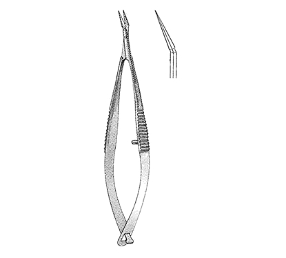 Gills-Welsh Vannas Scissors 7.9 cm, Microsurgery 5 mm Blades, Angled, Sharp Tips