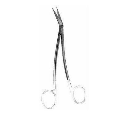 Locklin Scissors 16 cm Curved Handles, Serrated, T/C Inserts