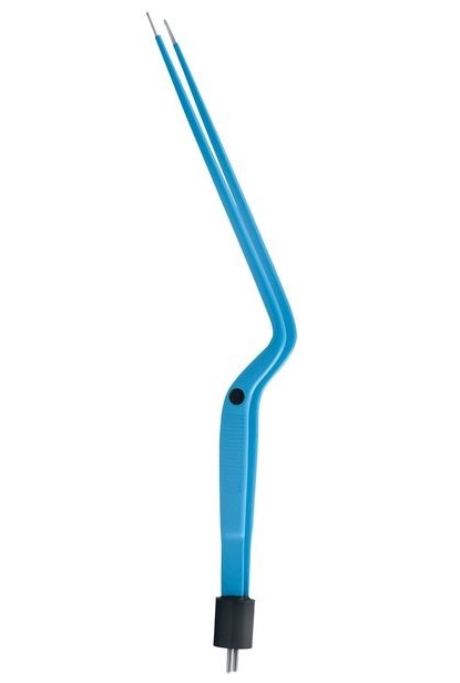 Hardy Bayonet Neosurgical Bipolar Forceps Angled 8 1/5" (21.6 cm) Tip Size: 0.3 mm, 0.5 mm, 1.0 mm, 1.5 mm, 2.0 mm