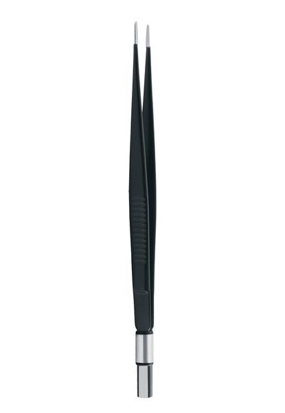 Straight European Non-Stick Bipolar Forceps 7" (17.8 cm)  Tip Size: 0.3 mm, 0.5 mm, 1.0 mm, 1.5 mm, 2.0 mm