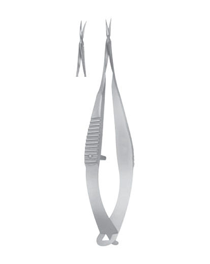 Vannas Capsulotomy Scissors, 5mm long blades, sharp tips, curved
