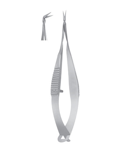 Vannas Capsulotomy Scissors, 5mm long blades, sharp tips, angled to side