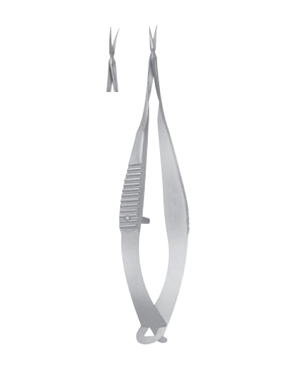 Gills-Vannas Capsulotomy Scissors, 7mm long blades, sharp tips, curved