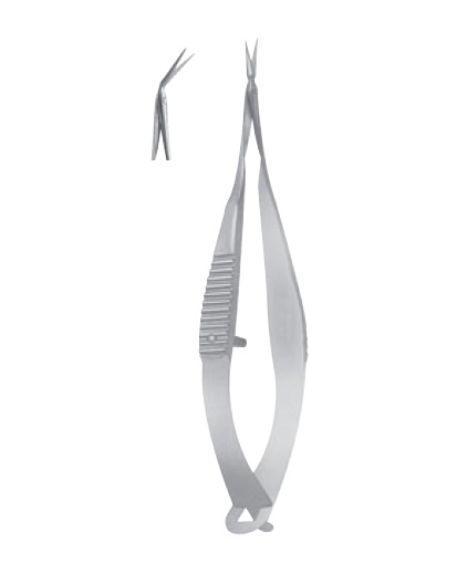 Gills-Vannas Capsulotomy Scissors, 7mm long blades, sharp tips, angled forward
