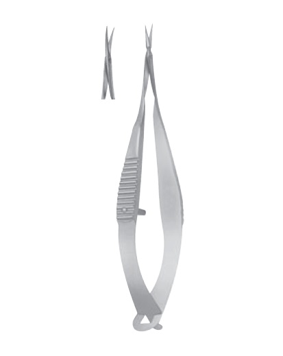 McPherson-Vannas Capsulotomy Scissors, 8mm long blades, sharp tips, curved