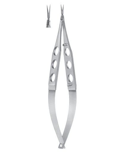 Vannas Capsulotomy Scissors, 10mm extra thin long blades, sharp tips, straight