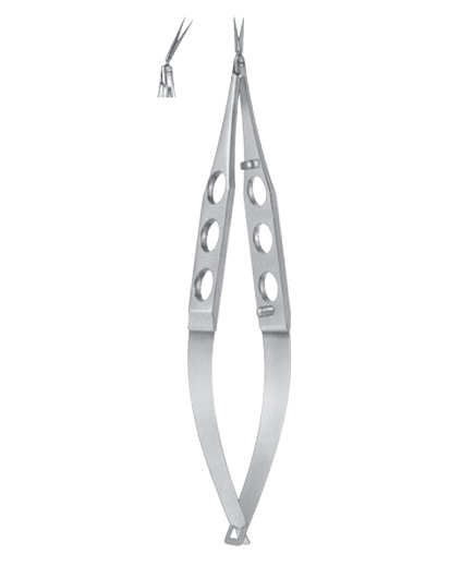 Stern-Gills Capsulotomy Scissors, 10mm extra thin long blades, sharp tips, angled forward
