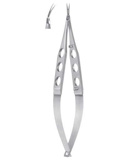 Uribe-Stern Capsulotomy Scissors, 10mm extra thin long blades, sharp tips, curved, angled, forward