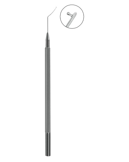 Lester IOL Manipulator, 0.25mm diameter tip, vaulted shank
