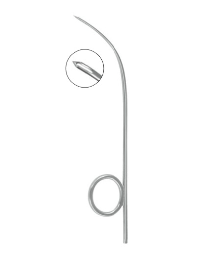 Wright Fascia Needle, 1mm x 6mm oval hole, 140mm long