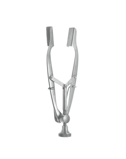 Stevenson Lacrimal Sac Retractor, solid blades with serrated edge, adjustable, 13mm blades