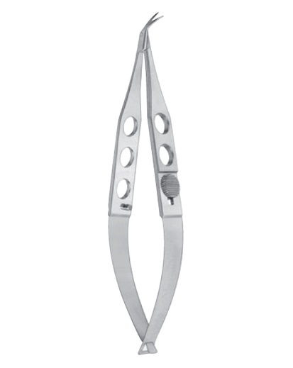 Troutman-Katzin Corneal Transplant Scissors with stop strong curve, small blades, right