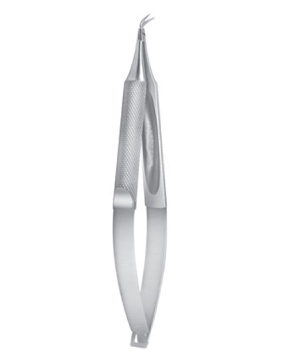 Terry Micro Corneal Scissors round handle for meticulous control, right
