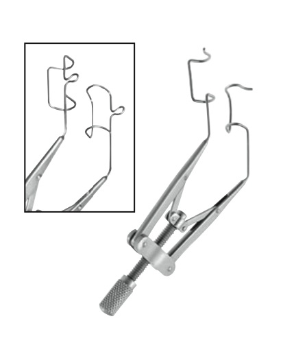 Tanna-Lieberman Eye Speculum, adjustable mechanism, 15mm blades with traction suture anchor posts