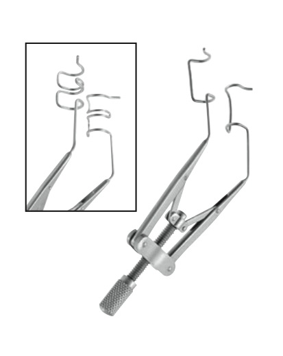 Lieberman Eye Speculum, adjustable mechanism, triple post, 13mm blades