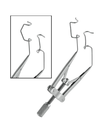 Lieberman Eye Speculum, adjustable mechanism, V-shaped, 15mm blades