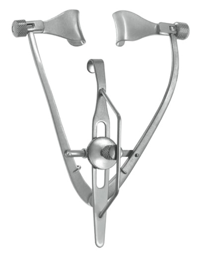 Maumenee-Park Eye Speculum, with canthus hook, 15mm solid blades