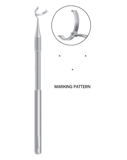 Henderson Alignment Marker with atraumatic disc-shaped marking surfaces at 3, 6 & 9 o-clock (Titanium)